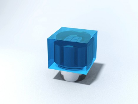 PUXADOR em INOX c/ acabamento CUBO 